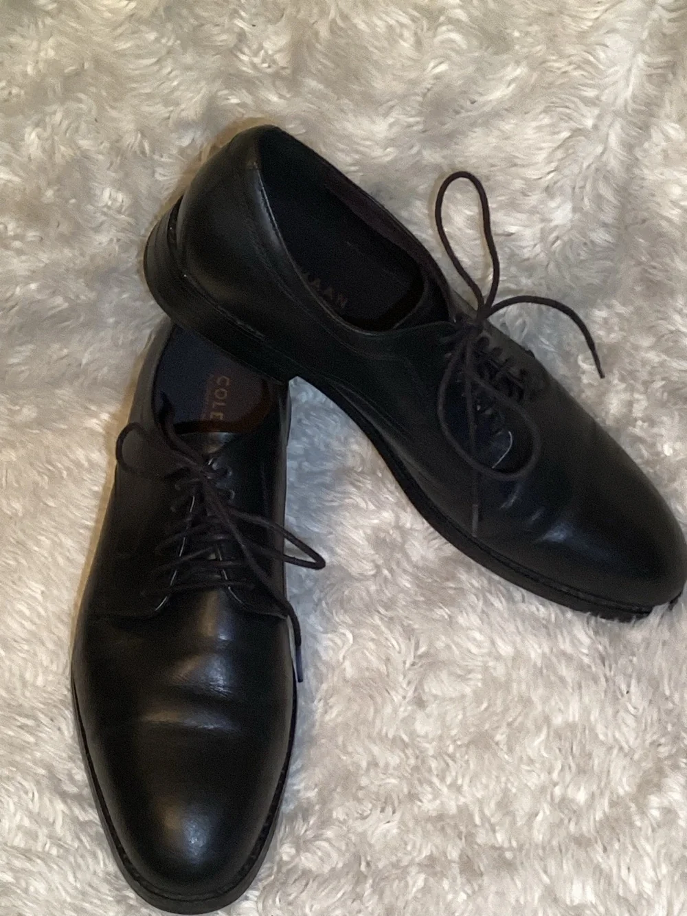 Cole Haan flexcraft Black Leather Lace-Up Derbys shoes size 10.5